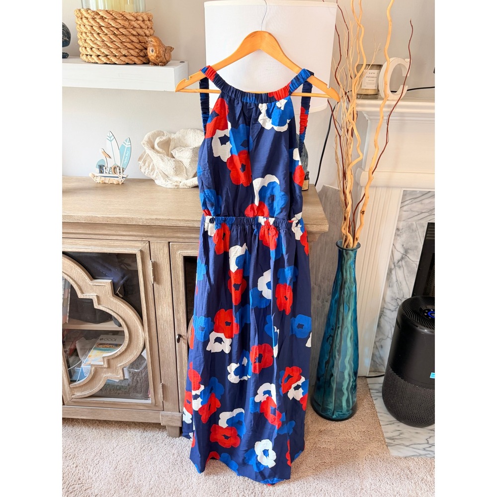 Banana Republic Maxi Dress Womens Blue Red Floral Large